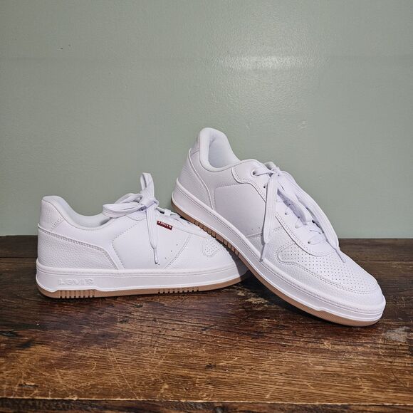 Levi's Drive Lo Mens Casual Sneakers White/Gum 10.5M - Picture 1 of 11